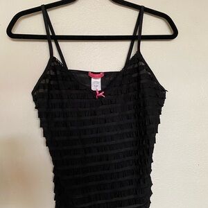 Elegant Black Ruffled Camisole